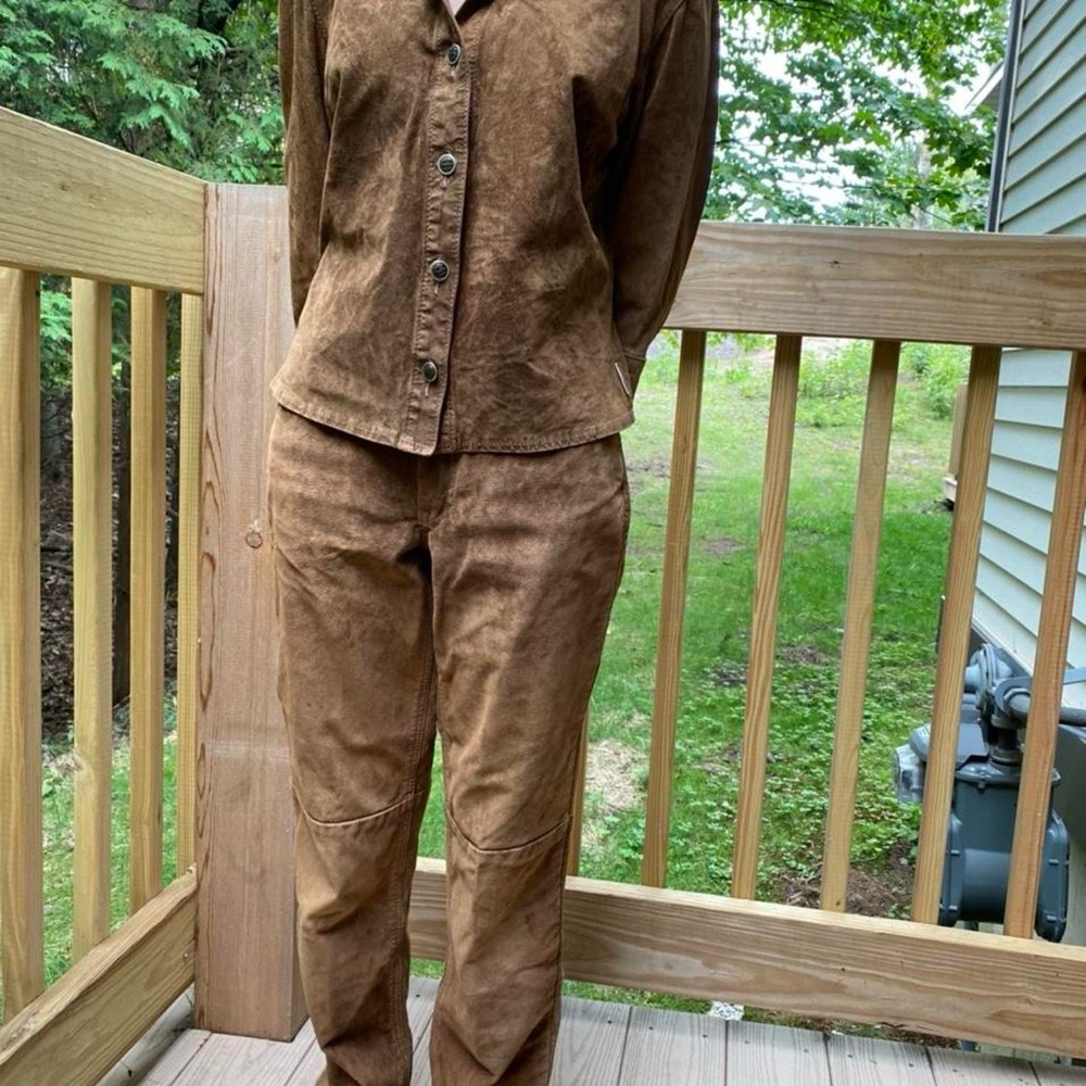 Vintage 90s suede leather western wear set
